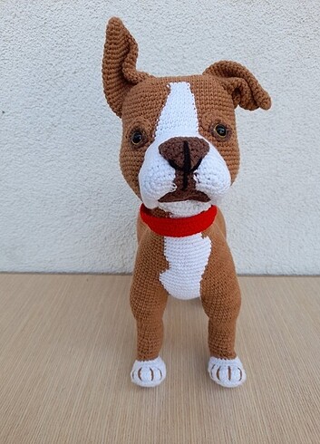 Tasarımcı Amigurumi pitbull köpek