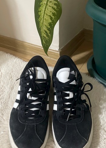 Siyah Adidas Bağcıklı Düz Taban Spor Ayakkabı - Görsel 5