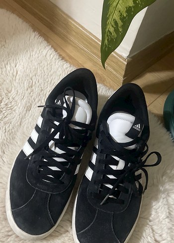 Siyah Adidas Bağcıklı Düz Taban Spor Ayakkabı - Görsel 4