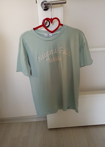 Yeşil Pamuklu Baskılı Hamile Tişörtü