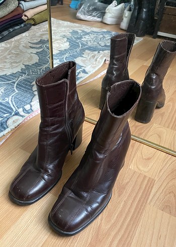 36,5 Beden kahverengi Renk Vintage Topuklu Bot