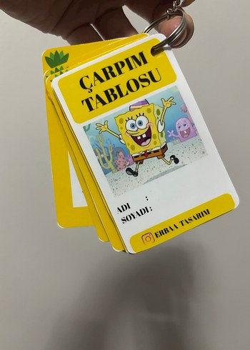 Sünger Bob Çarpım Tablosu Anahtarlık Kartı - Görsel 2
