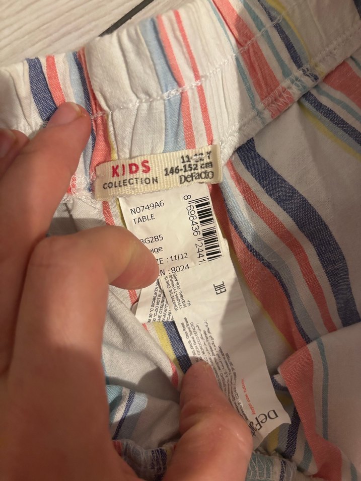 Renkli Çizgili Bohem Pamuklu Şort - Görsel 2