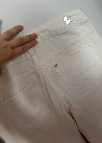 Beyaz Fermuar Detaylı Kadın Pantolon - Görsel 3