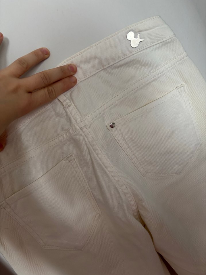 Beyaz Fermuar Detaylı Kadın Pantolon - Görsel 3