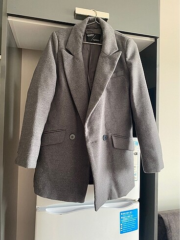 Pull bear kışlık kalın gri blazer