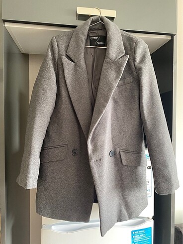 xs Beden Pull bear kışlık kalın gri blazer