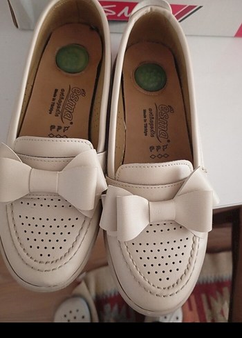 Beyaz Fiyonklu Kız Çocuk Loafer Ayakkabı - Görsel 5