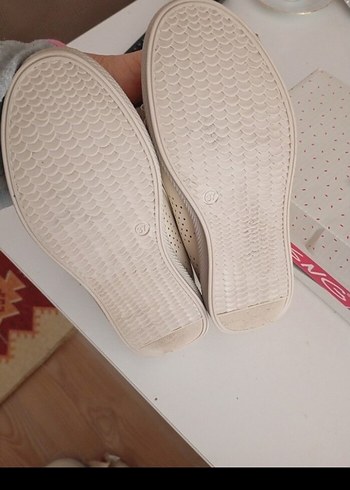 Beyaz Fiyonklu Kız Çocuk Loafer Ayakkabı - Görsel 4