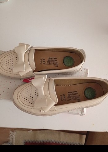 Beyaz Fiyonklu Kız Çocuk Loafer Ayakkabı - Görsel 3