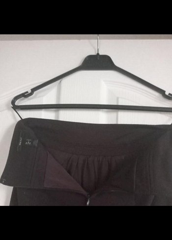 Düz Siyah Midi Etek - Görsel 4