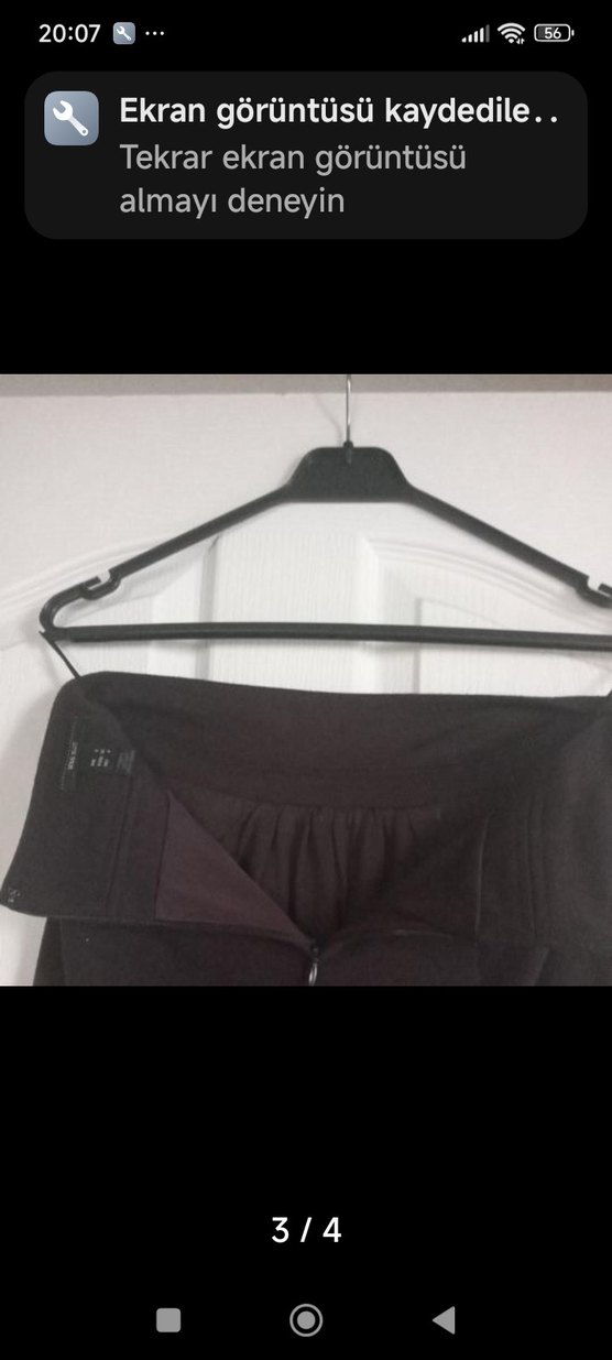 Düz Siyah Midi Etek - Görsel 4