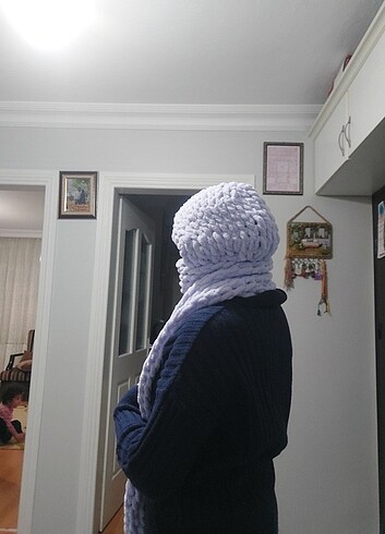 Puffy kapüşonlu atkı