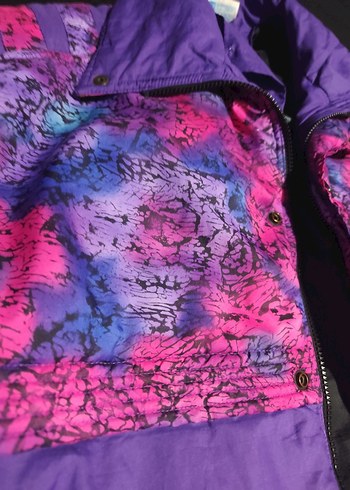 Mor Batik Desenli Fermuarlı Ceket y2k - Görsel 2