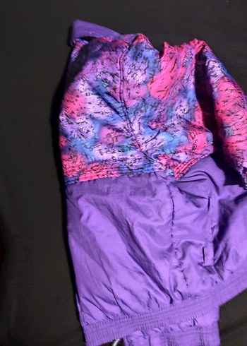 Mor Batik Desenli Fermuarlı Ceket y2k - Görsel 3