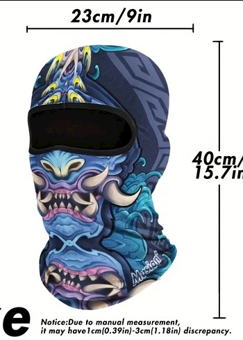 Musion Desenli Erkek Mavi Beanie kar maskesi - Görsel 2