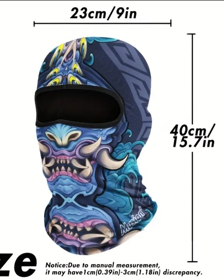 Musion Desenli Erkek Mavi Beanie kar maskesi - Görsel 2