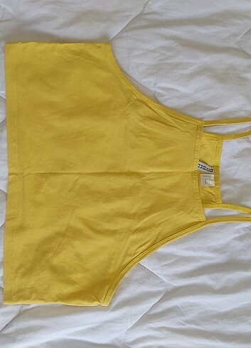 H&M Halter Yaka Sarı Kolsuz Crop