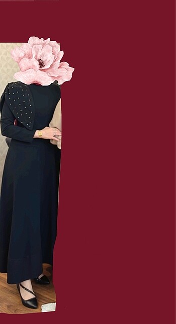 Zara Omuzu inci detaylı şık elbise
