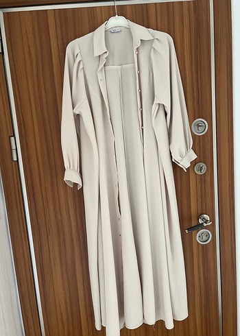 Bej Uzun Kollu Düğmeli Hamile Bluzu - Görsel 5