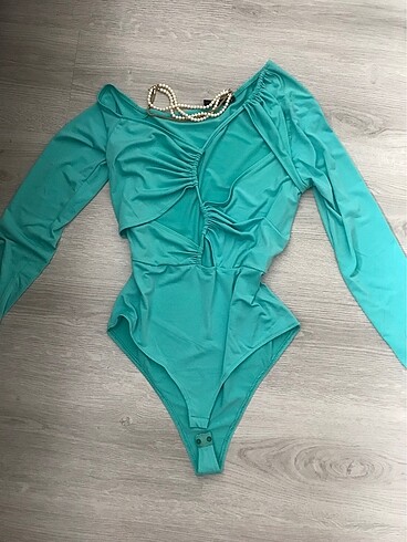 Mint yeşili tarz body suit