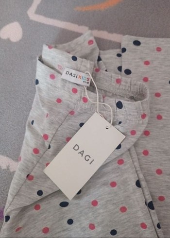 Kız Çocuk Gri Puantiyeli Pamuklu Tayt - Görsel 2