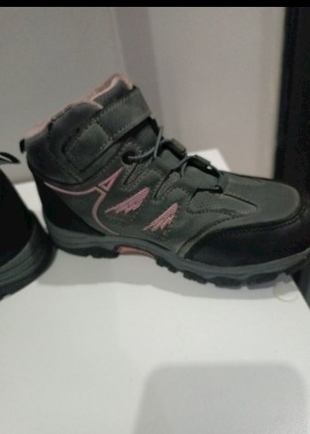 Gri-pembe  kiz Çocuk Cırtcırtlı Bot - Görsel 2