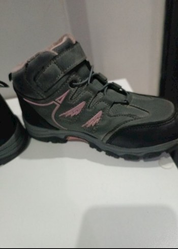 Gri-pembe  kiz Çocuk Cırtcırtlı Bot - Görsel 3