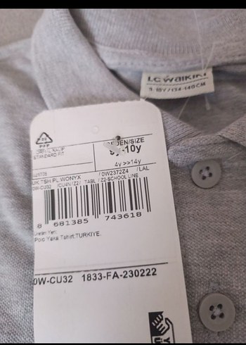 Erkek Çocuk Gri Uzun Kollu Polo Tişört - Görsel 3