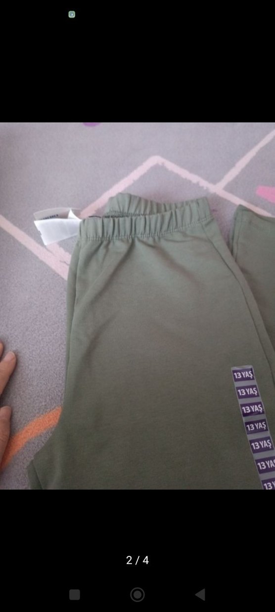 Kızlar için Salaş Kesim Yeşil Rahat Pantolon - Görsel 2