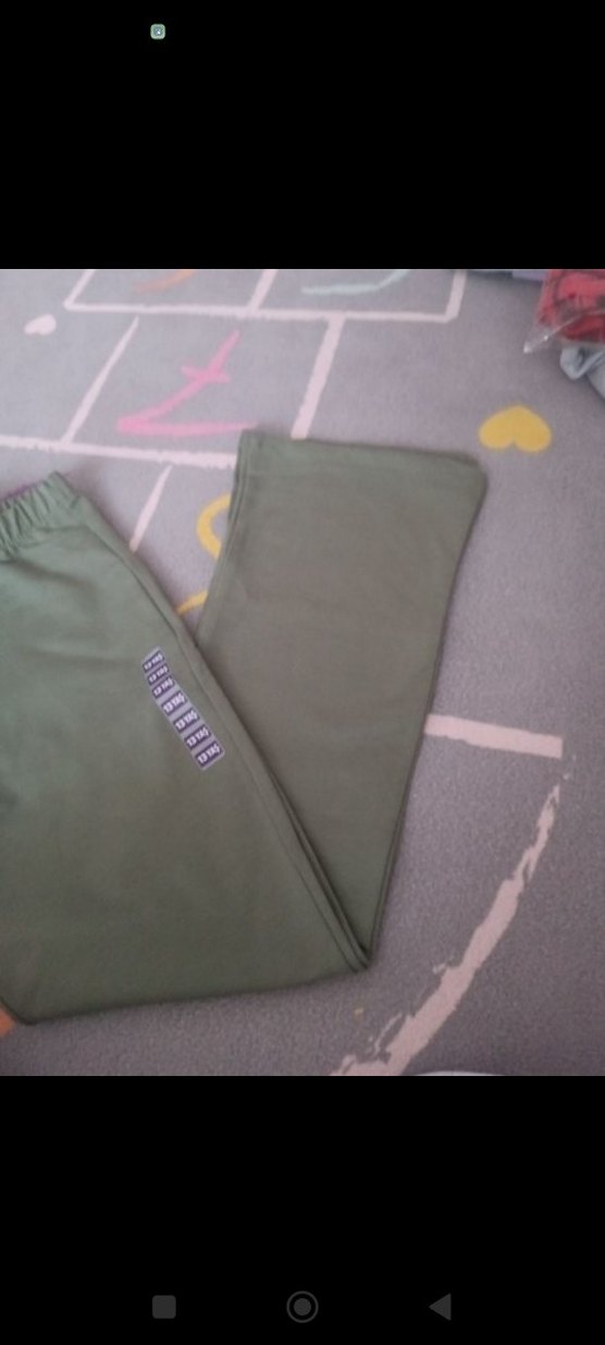 Kızlar için Salaş Kesim Yeşil Rahat Pantolon - Görsel 3