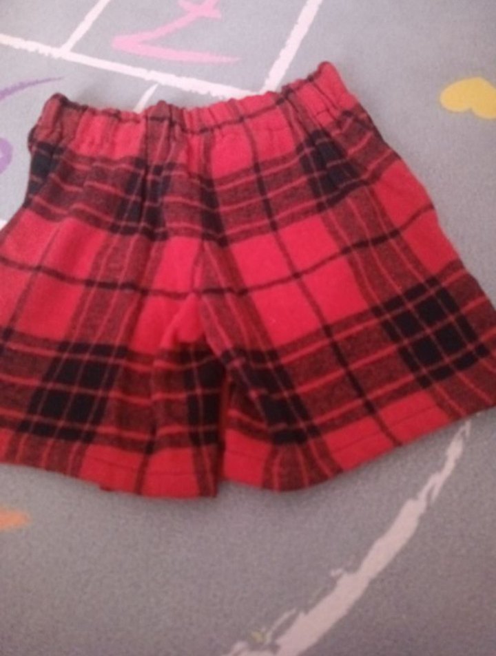 Kırmızı Ekose Mini Etek - Görsel 2