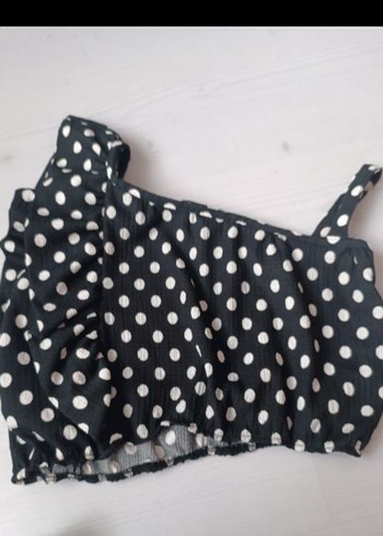 Siyah Puantiyeli Mini Hamile Bluzu - Görsel 3