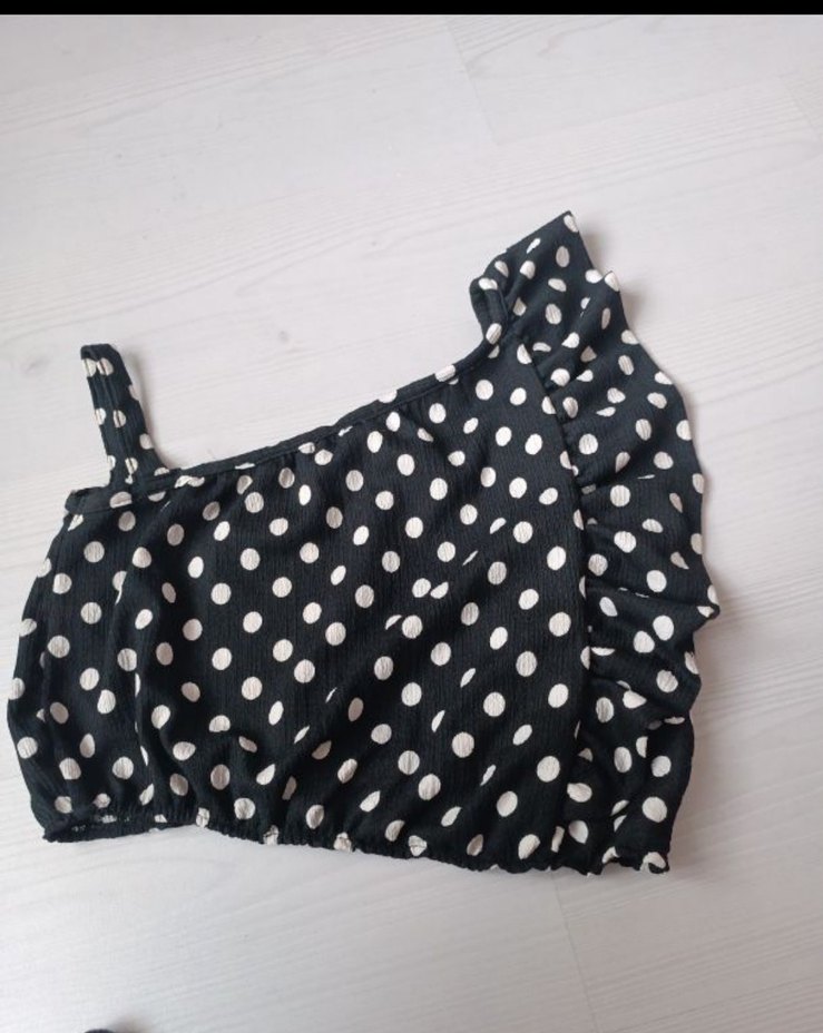 Siyah Puantiyeli Mini Hamile Bluzu - Görsel 2