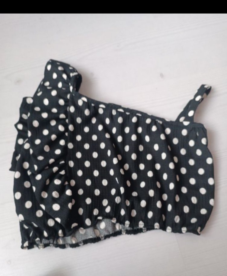 Siyah Puantiyeli Mini Hamile Bluzu - Görsel 3