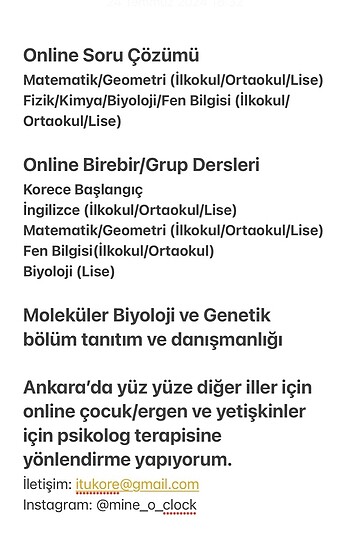 Online Birebir Grup Dersi ve Soru Çözümü