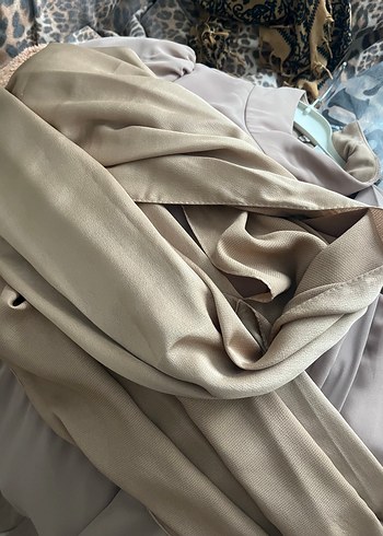 Henna Gelinlik Vintage Gri Uzun Kollu Drape Detaylı Elbise