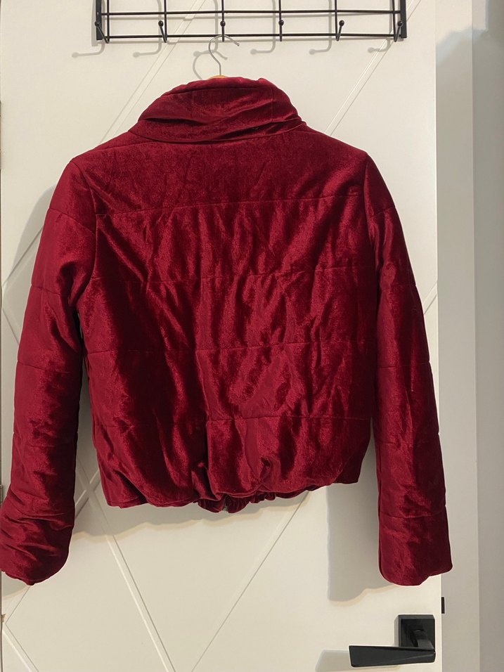 Bordo Fermuarlı Kadın Ceket - Görsel 2