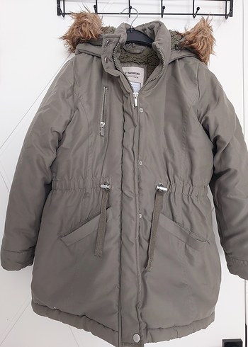 Gri Kürk Detaylı Kadın Kışlık Mont - Görsel 3