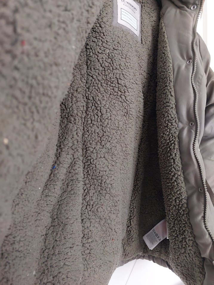 Gri Kürk Detaylı Kadın Kışlık Mont - Görsel 4