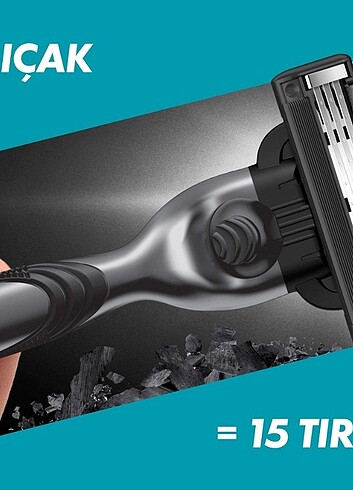 Gillette Mach 3 Charcoal Tıraş Makinesi + 6 Up Yedek Tıraş Bıçağ - Görsel 7