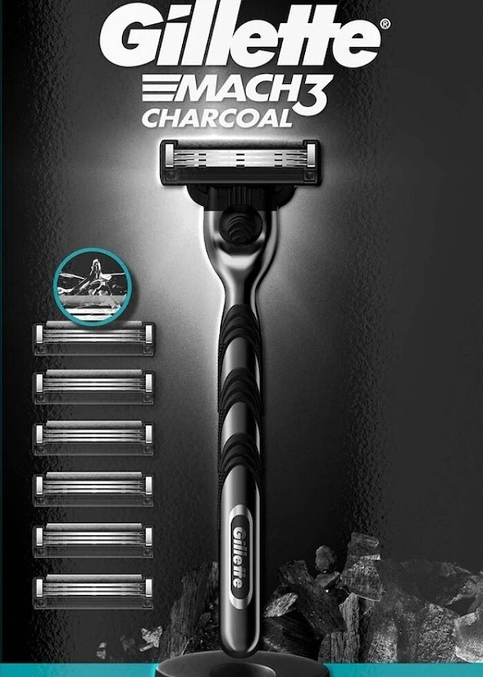 Gillette Mach 3 Charcoal Tıraş Makinesi + 6 Up Yedek Tıraş Bıçağ - Görsel 3