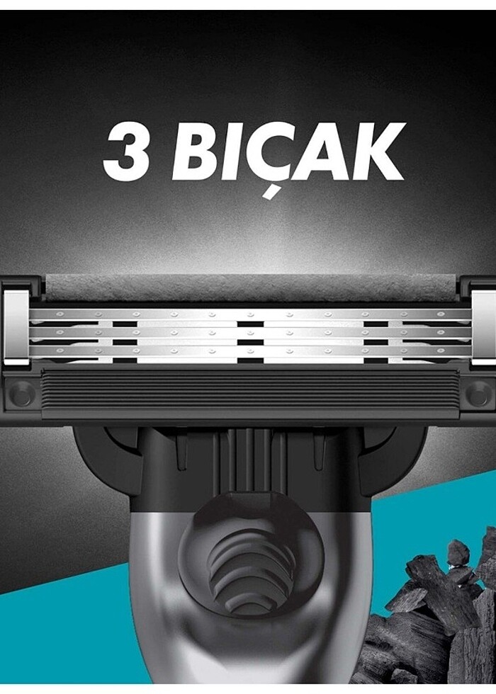 Gillette Mach 3 Charcoal Tıraş Makinesi + 6 Up Yedek Tıraş Bıçağ - Görsel 5
