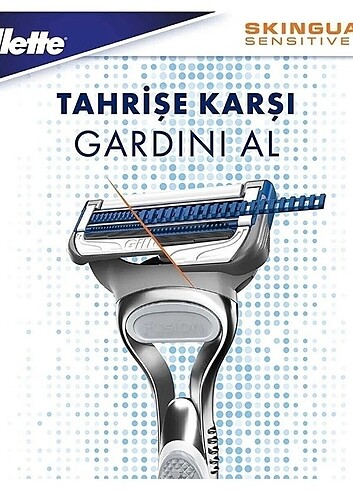 Gillette Skinguard Sensitive Tıraş Makinesi + 2 Up Yedek Tıraş B - Görsel 2