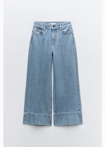 Zara Kadın Mavi Regular Fit Denim Pantolon