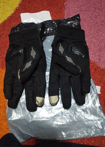 Siyah Desenli Erkek Biker Eldiveni - Görsel 2