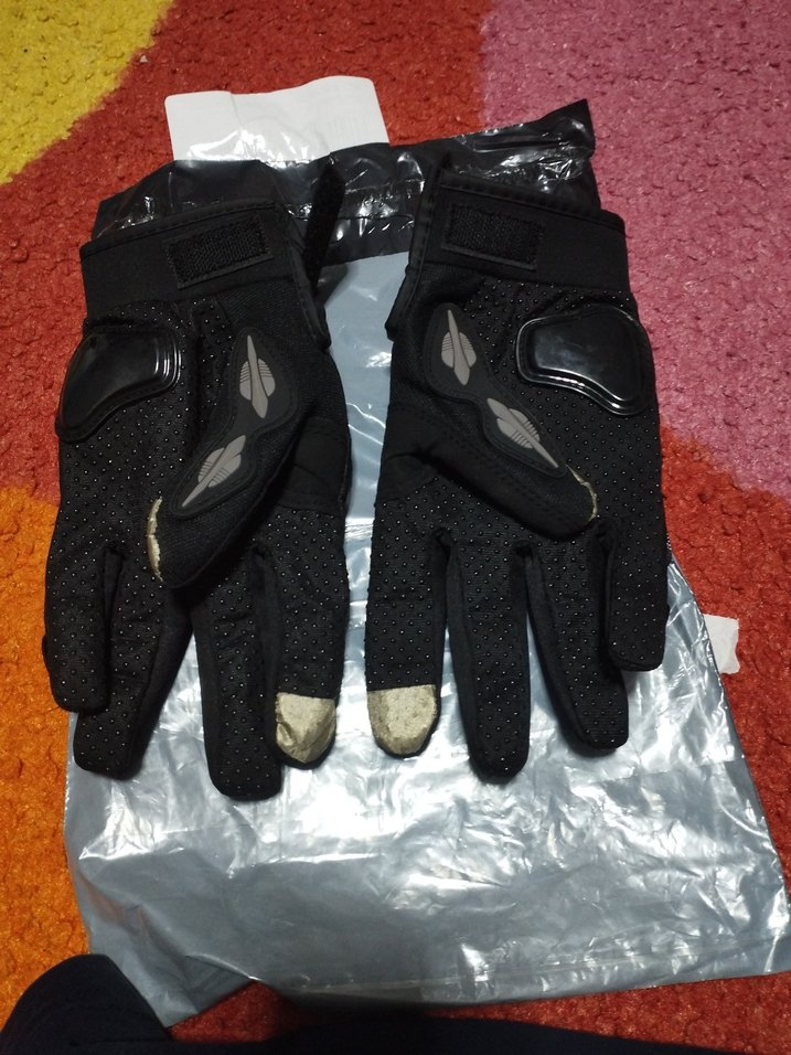 Siyah Desenli Erkek Biker Eldiveni - Görsel 2