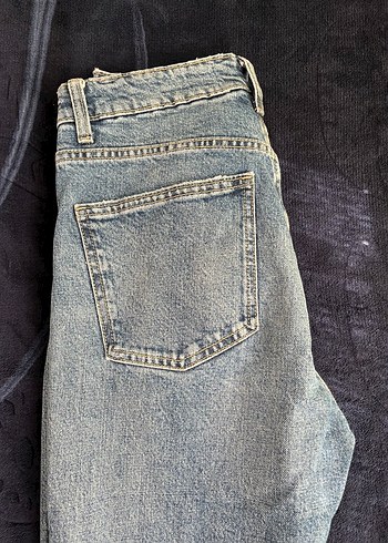 Düğmeli Gri Kadın Kot Pantolon
