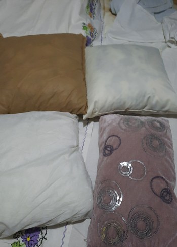 Bej Düz Yastık beyaz  astarlı - Görsel 2