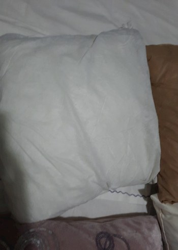 Bej Düz Yastık beyaz  astarlı - Görsel 4